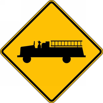 Crossing Sign: Emergency Vehicle 24" x 24" Engineer-Grade Prismatic 1/Each - FRW727RA