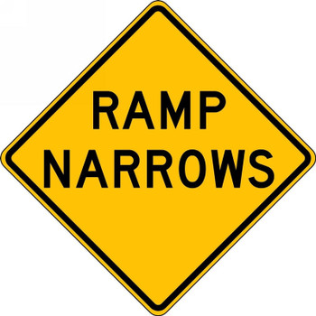 Lane Guidance Sign: Ramp Narrows 30" x 30" High Intensity Prismatic 1/Each - FRW773HP