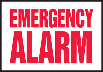 Safety Label: Emergency Alarm 3 1/2" x 5" - LADM539VSP