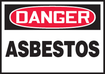 OSHA Danger Safety Label: Asbestos 3 1/2" x 5" Adhesive Vinyl 5/Pack - LCAW010VSP