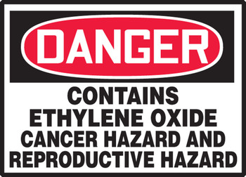 OSHA Danger Safety Label: Contains Ethylene Oxide - Cancer Hazard And Reproductive Hazard 3 1/2" x 5" Adhesive Vinyl 5/Pack - LCAW125VSP