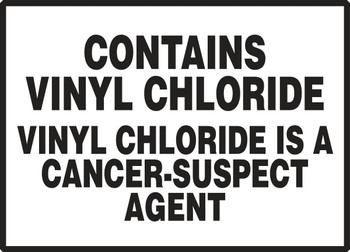 Safety Label: Contains Vinyl Chloride - Vinyl Chloride Is A Cancer-Suspect Agent 3 1/2" x 5" Adhesive Dura Vinyl 1/Each - LCAW533XVE