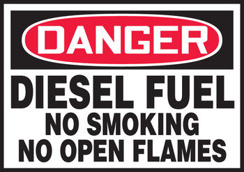 OSHA Danger Safety Label: Diesel Fuel No Smoking No Open Flames 3 1/2" x 5" - LCHL018XVE