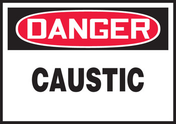 OSHA Danger Safety Label: Caustic 3 1/2" x 5" Adhesive Dura Vinyl 1/Each - LCHL297XVE