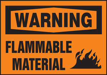 OSHA Warning Safety Label: Flammable Material 3 1/2" x 5" - LCHL315VSP