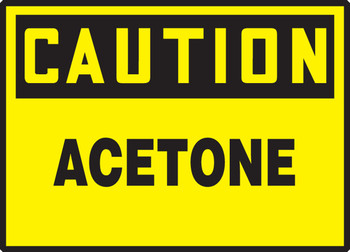 OSHA Caution Safety Label: Acetone 3 1/2" x 5" Adhesive Dura Vinyl 1/Each - LCHL601XVE