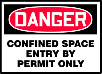 OSHA Danger Safety Labels: Confined Space - Entry By Permit Only 3 1/2" x 5" - LCSP244VSP