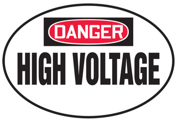 OSHA Danger Safety Label: High Voltage 3" Adhesive Vinyl 10/Pack - LELC010VSP