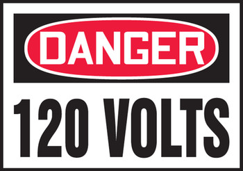 OSHA Danger Safety Label: 120 Volts 3 1/2" x 5" - LELC153VSP