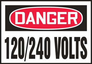 OSHA Danger Safety Label: 120/240 Volts 3 1/2" x 5" - LELC156XVE
