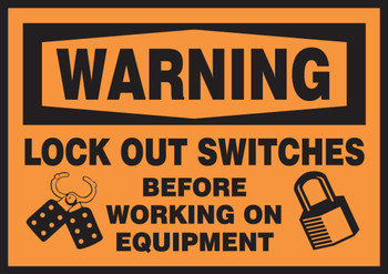 Lockout / Tagout Safety Labels 3 1/2" x 5" Adhesive Dura Vinyl 1/Each - LELC300XVE