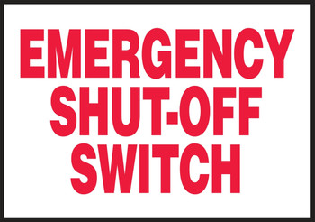 Electrical Safety Label: Emergency Shut-Off Switch 1" x 2" - LELC502VSP