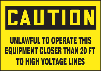 OSHA Caution Safety Label: Unlawful To Operate This Equipment 5" x 7" Adhesive Vinyl 5/Pack - LELC648VSP