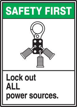 Lockout / Tagout Safety Labels 5" x 3 1/2" Adhesive Dura Vinyl 1/Each - LELC901XVE