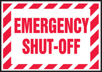 Electrical Safety Label: Emergency Shut-Off 3 1/2" x 5" - LELC912XVE