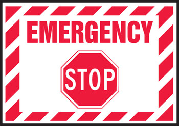 Electrical Safety Labels: Emergency, Stop 3 1/2" x 5" - LELC916VSP
