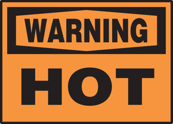 OSHA Warning Safety Label: Hot 3 1/2" x 5" Adhesive Vinyl 5/Pack - LEQM311VSP