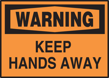 OSHA Warning Safety Label: Keep Hands Away 3 1/2" x 5" Adhesive Vinyl 5/Pack - LEQM313VSP