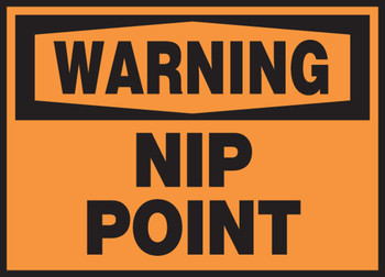 OSHA Warning Safety Label: Nip Point 3 1/2" x 5" Adhesive Dura Vinyl 1/Each - LEQM322XVE