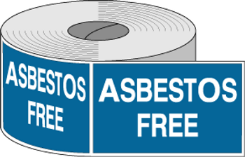 Asbestos Free Labels 500/roll self-adhesive