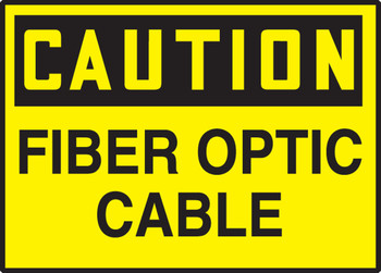 OSHA Caution Safety Label: Fiber Optic Cable 3 1/2" x 5" Adhesive Dura Vinyl 1/Each - LEQM650XVE