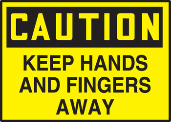 OSHA Caution Safety Label: Keep Hands And Fingers Away 3 1/2" x 5" Adhesive Vinyl 5/Pack - LEQM654VSP