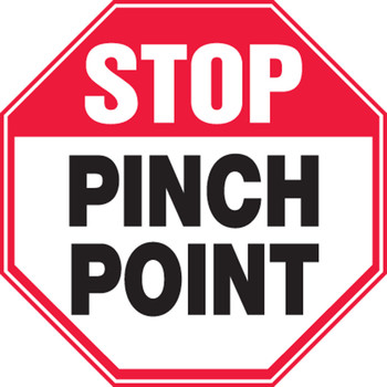 Stop Safety Label: Pinch Point 4" octagon Adhesive Vinyl 5/Pack - LEQM946VSP