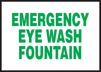 Safety Label: Emergency Eye Wash Fountain 5" x 7" Adhesive Dura Vinyl 1/Each - LFSD501XVE