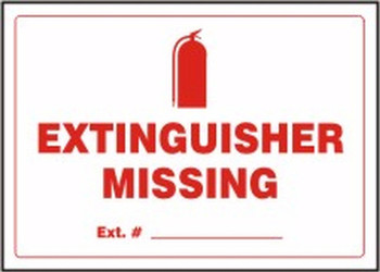 Safety Labels: Extinguisher Missing - Ext. # 3 1/2" x 5" Adhesive Vinyl 5/Pack - LFXG471VSP