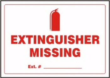 Safety Labels: Extinguisher Missing - Ext. # 5" x 7" Adhesive Vinyl 5/Pack - LFXG473VSP