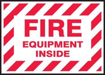 Fire Safety Label: Fire Equipment Inside 3 1/2" x 5" Adhesive Vinyl 5/Pack - LFXG514VSP