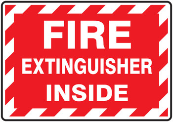 Fire Extinguisher Label: Fire Extinguisher Inside (Striped) 3 1/2" x 5" - LFXG571VSP