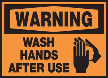 OSHA Warning Safety Label: Wash Hands After Use 3 1/2" x 5" / - LHSK305VSP