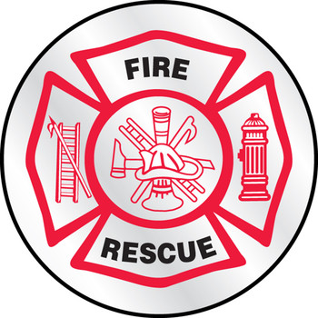 Emergency Response Reflective Helmet Sticker: Fire Rescue 2 1/4" Reflective Sheet - LHTL600