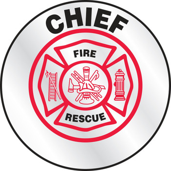 Emergency Response Reflective Helmet Sticker: Fire Rescue Chief 2 1/4" Reflective Sheet 1/Each - LHTL604