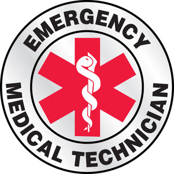 Emergency Response Reflective Helmet Sticker: Emergency Medical Technician 2 1/4" Reflective Sheet - LHTL609