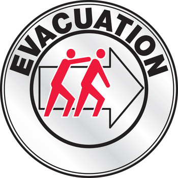 Emergency Response Reflective Helmet Sticker: Evacuation 2 1/4" Reflective Sheet 1/Each - LHTL622