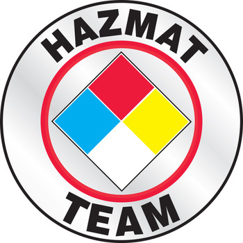 Emergency Response Reflective Helmet Sticker: Hazmat Team 2 1/4" Reflective Sheet - LHTL646