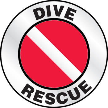 Emergency Response Reflective Helmet Sticker: Dive Rescue 2 1/4" Reflective Sheet 1/Each - LHTL650