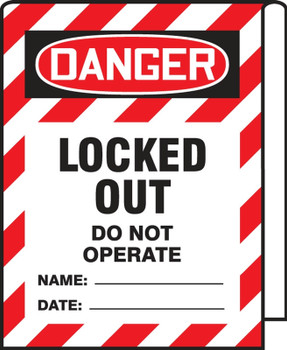 OSHA Danger Cable Wrap: Locked Out Do Not Operate 3" x 8" 5/Pack - LKW104