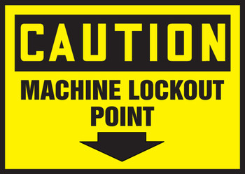 OSHA Caution Safety Label: Machine Lockout Point 3 1/2" x 5" Adhesive Vinyl 5/Pack - LLKT614VSP