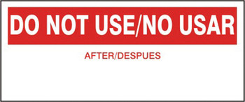 Production Control Labels: Do Not Use/ No Usar 5/8" x 1 1/2" Adhesive Vinyl 25/Pack - LPC484