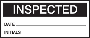 Production Control Labels: Inspected 1" x 2 1/4" Adhesive Vinyl - LPC842