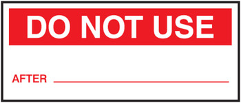 Production Control Labels: Do Not Use 1" x 2 1/4" Adhesive Vinyl 25/Pack - LPC846