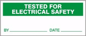 Production Control Labels: Tested For Electrical Safety 1" x 2 1/4" Adhesive Vinyl 25/Pack - LPC865