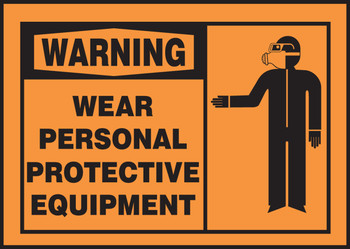 OSHA Warning Safety Label: Wear Personal Protective Equipment 3 1/2" x 5" Adhesive Vinyl 5/Pack - LPPE305VSP