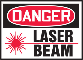 OSHA Danger Safety Label: Laser Beam 3 1/2" x 5" Adhesive Dura Vinyl 1/Each - LRAD116XVE