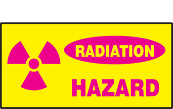 Radiation Safety Label: Hazard 3" x 7" Adhesive Dura Vinyl 1/Each - LRAD514XVE