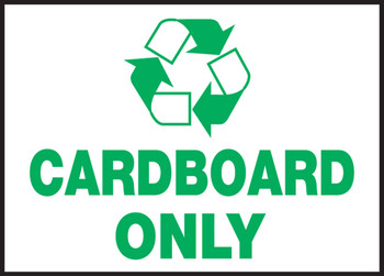 Safety Label: Cardboard Only 3 1/2" x 5" Adhesive Dura Vinyl 1/Each - LRCY514XVE
