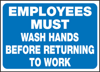 Safety Label: Employees Must Wash Hands Before Returning to Work 3 1/2" x 5" - LRST512XVE